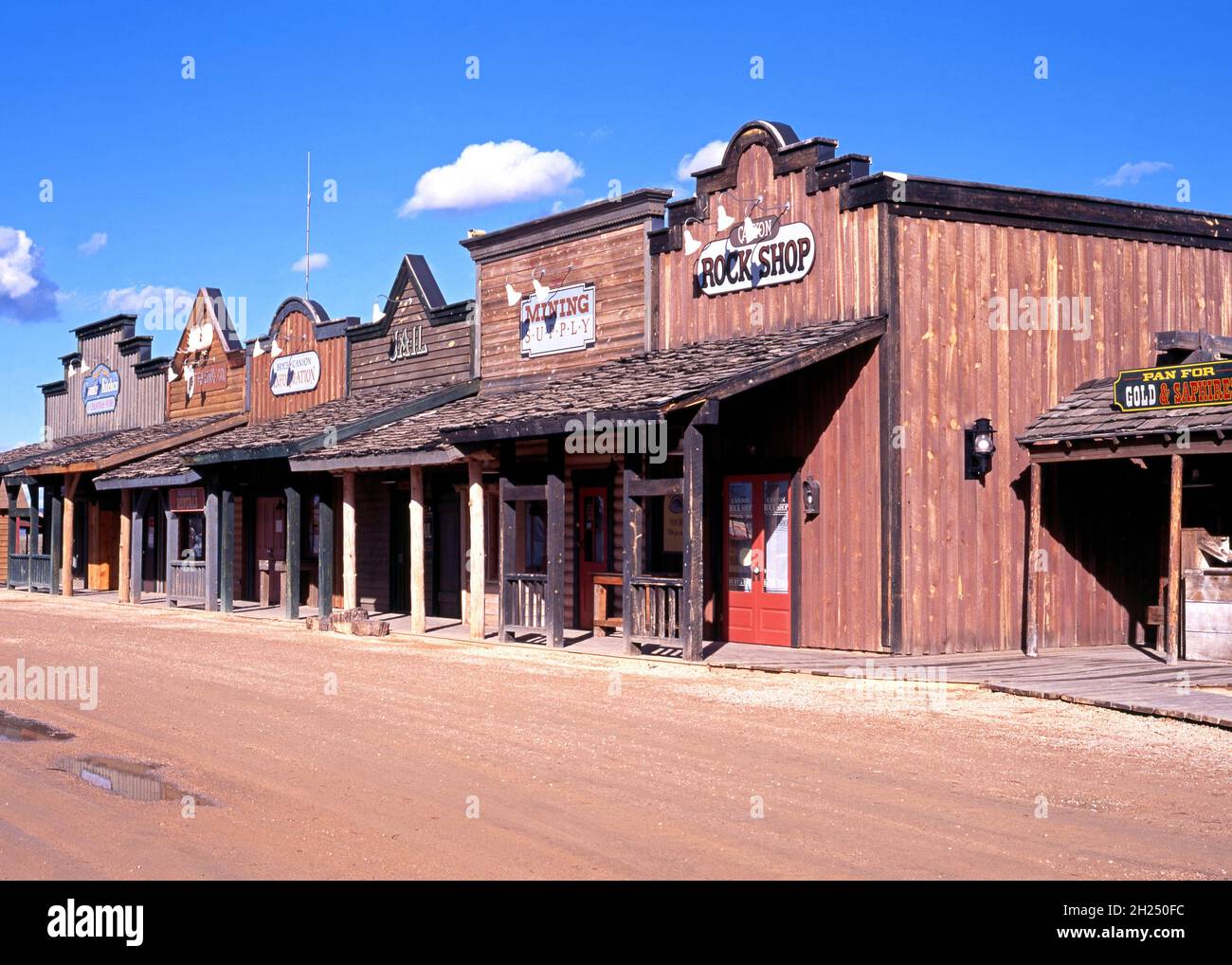 Geschäfte Im Old Bryce Village, Bryce Canyon National Park, Utah. Stockfoto