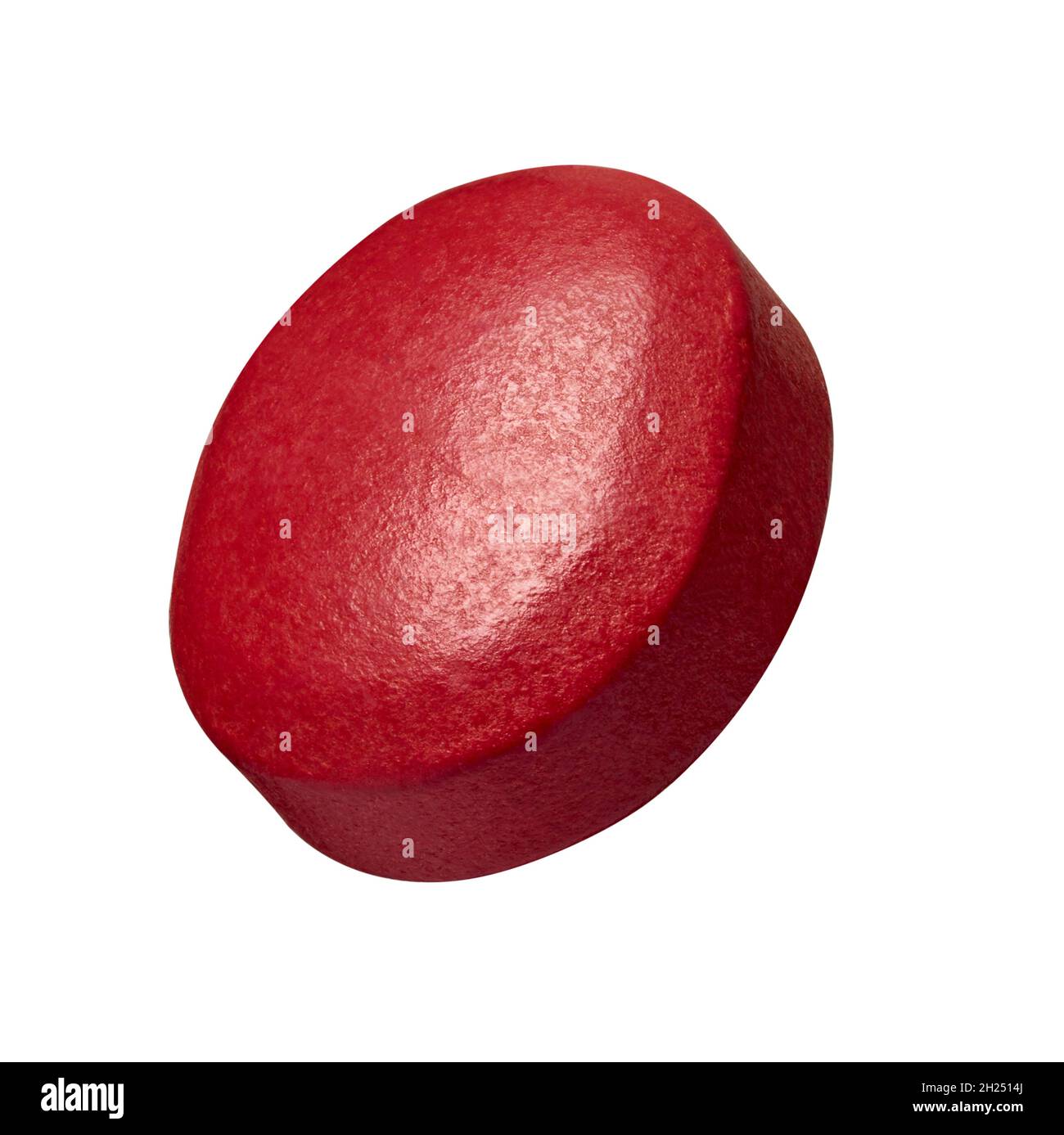 Weiße Pille Medikament Medikament rot rosa Stockfoto