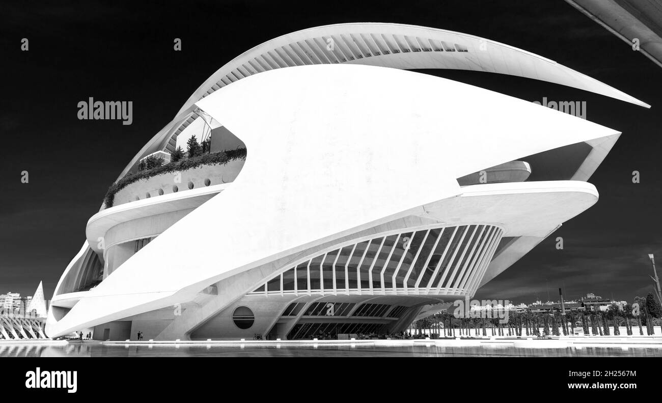 Stadt der Künste und Wissenschaften von Santiago Calatrava, Valencia, Spanien Stockfoto