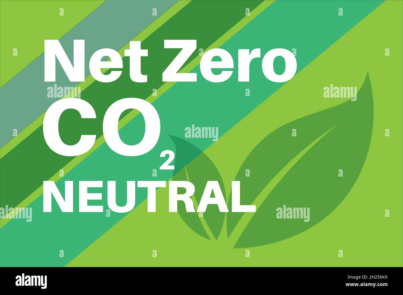 Kohlenstoffneutrale Vektordarstellung CO2-neutrale Konsept auf grünem Hintergrund Stock Vektor