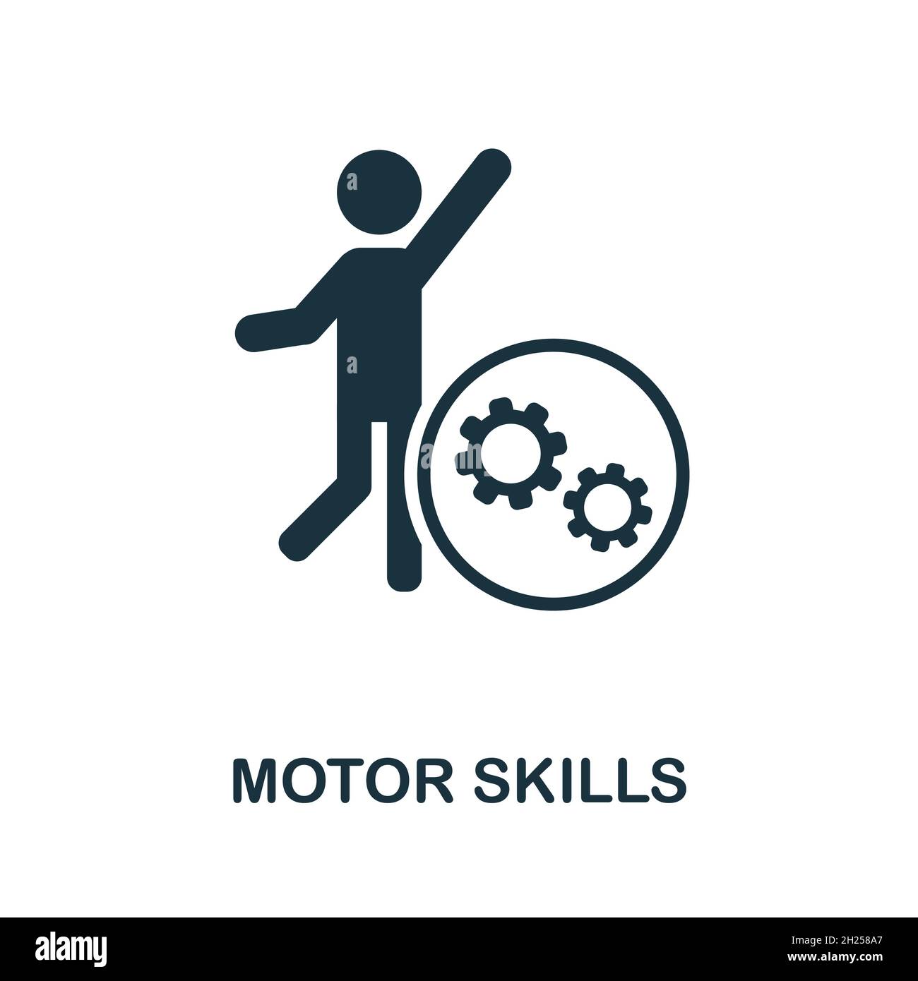 Motorik-Symbol. Monochromes Schild aus der Creative Learning Collection. Creative Motor Skills Icon Illustration für Webdesign, Infografiken und mehr Stock Vektor