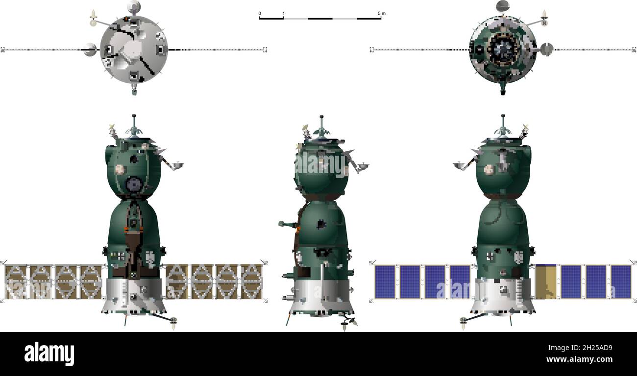 hochdetailliertes Raumschiff verfügbar EPS-10 Vektorformat durch Gruppen für einfache Bearbeitung getrennt Stock Vektor