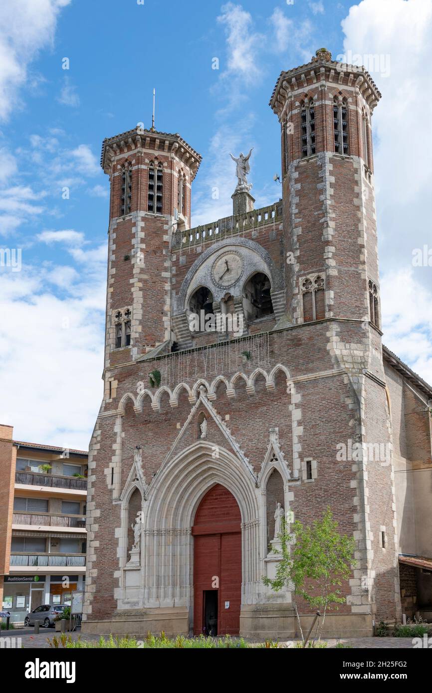 Die Kirche Église Notre-Dame de l’Assomption in Cazères-sur-Garonne, Frankreich Stockfoto