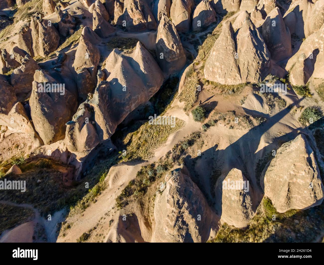 Schöne Aufnahme einer Landschaft während des Tages in Kappadokien Stockfoto