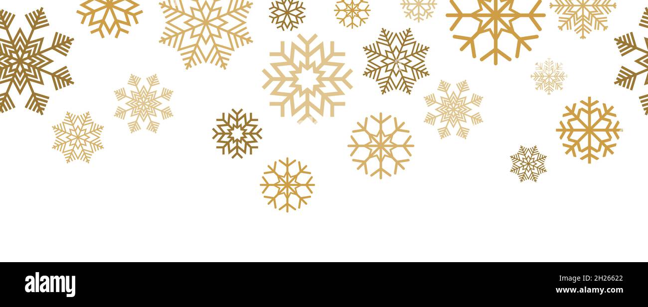 EPS 10 Vektordatei zeigt weihnachtszeit Schnee Sterne nahtlose Hintergrund farbig Gold und weiß Stock Vektor