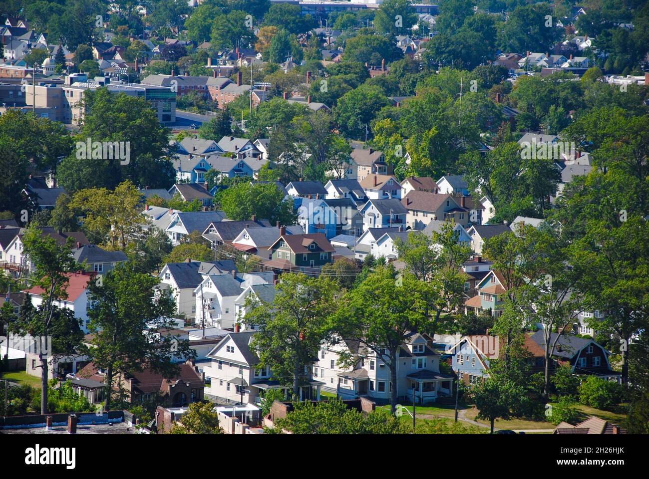 Luftaufnahme der Häuser in Lakewood, Ohio Stockfoto