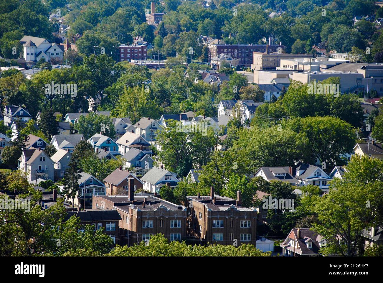 Luftaufnahme der Häuser in Lakewood, Ohio Stockfoto