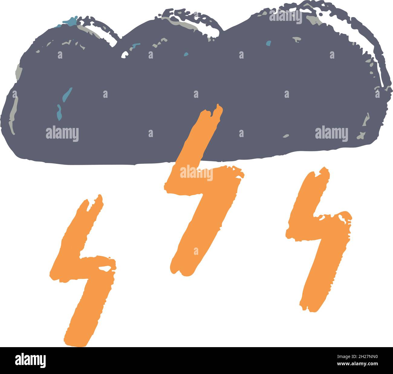 Dumpfe Wolke mit Blitz Stock Vektor