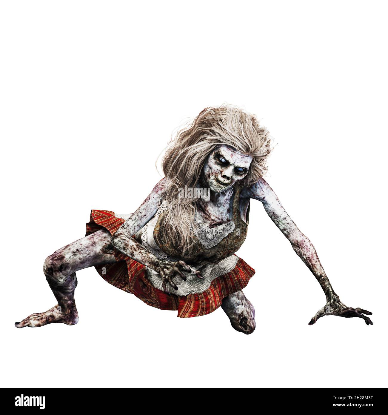 Zombie Undead Woman, 3D-Rendering, 3D-Illustration Stockfoto