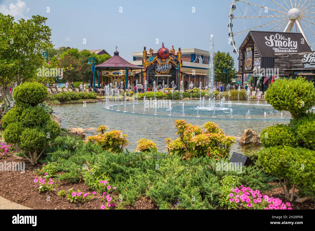 Sky Fly Soar America Attraktion im Island Erholungszentrum in Pigeon Forge, Tennessee Stockfoto