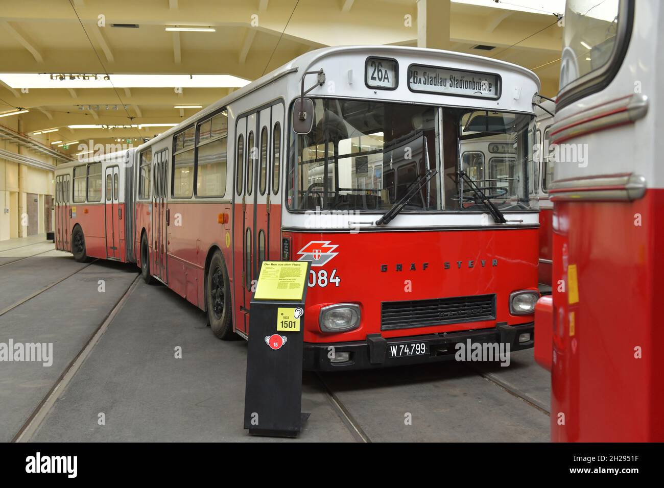 Verkehrsmuseum 'Remise' in Wien, Österreich, Europa - Transport- und Straßenbahnmuseum 'Remise' in Wien, Österreich. Europa Stockfoto