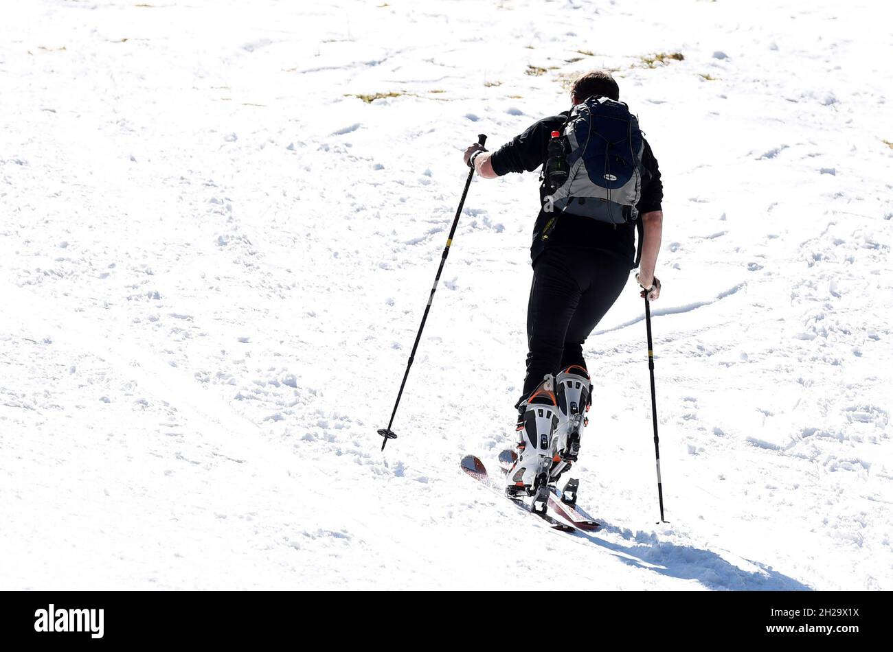 Schitoureneher auf dem Kasberg (Bezirk Gmunden, Oerreich, Österreich) - Skitourengeher auf dem Kasberg (Kreis Gmunden, Oberösterreich, Österreich) Stockfoto