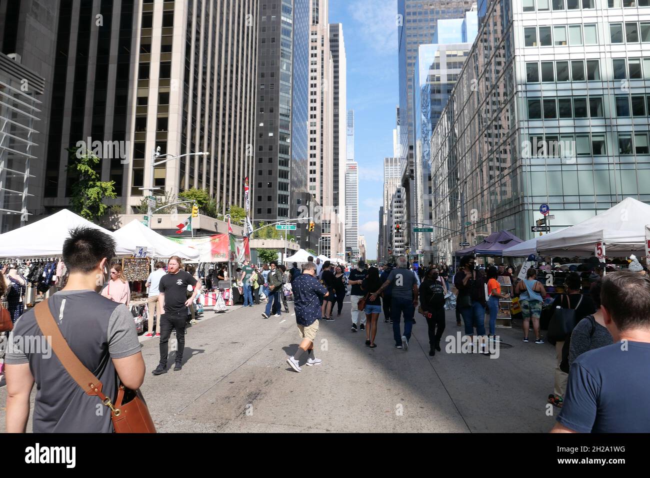 Leere Sixth Ave Street Fair Stockfoto