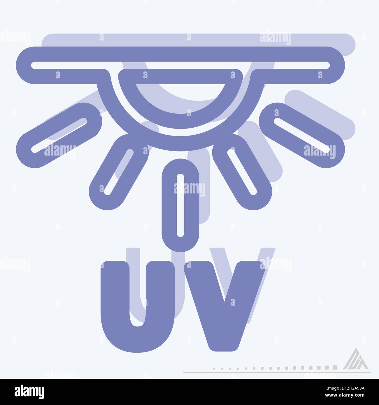 Icon UV-Strahlen - zweifarbiger Stil - einfache Illustration, editierbare Kontur, Design-Vorlage Vektor, gut für Drucke, Poster, Werbung, Ankündigungen, Stock Vektor