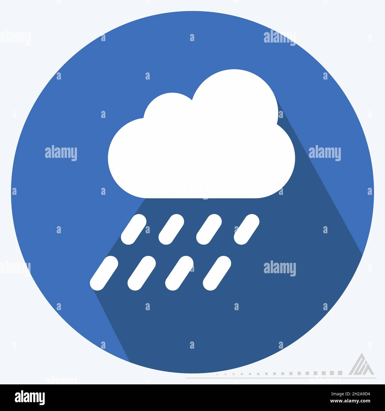 Icon Freezing Rain - Long Shadow Style - einfache Illustration, editierbare Kontur, Design Template Vektor, gut für Drucke, Poster, Werbung, annou Stock Vektor