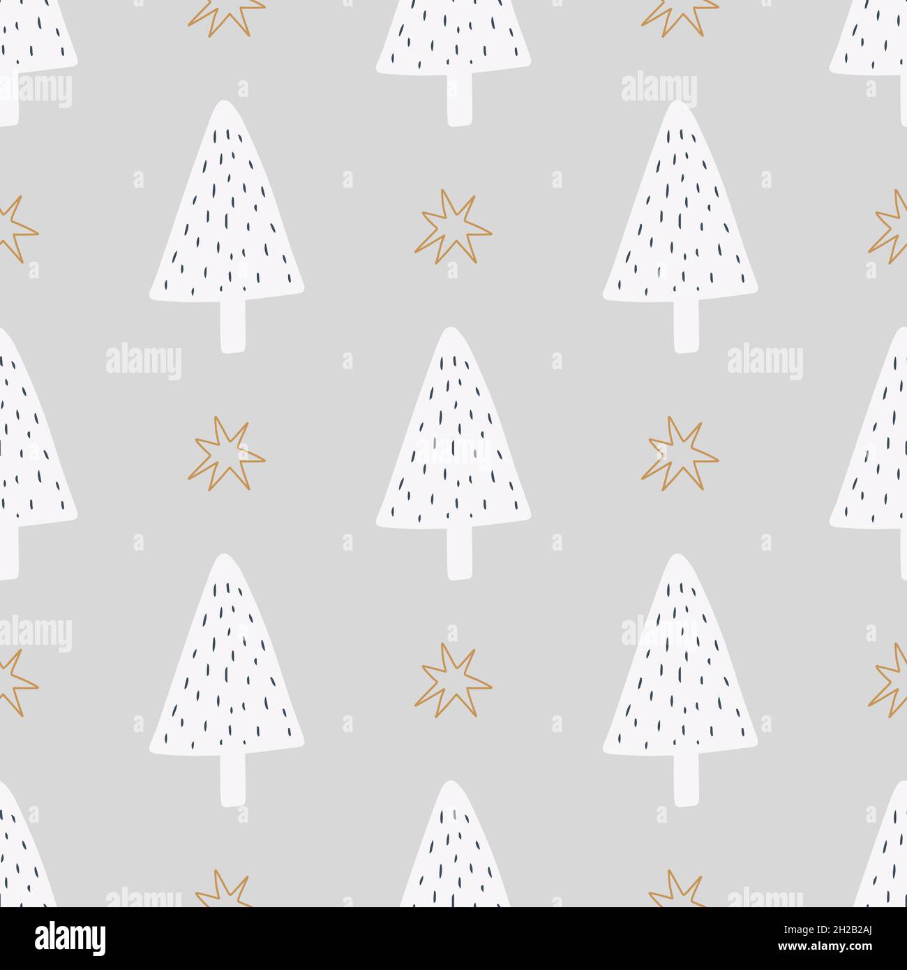 Weihnachten und Neujahr Symbole Baum nahtlose Muster. Vektor-niedliches Muster. Digitalpapier. Designelement Stock Vektor