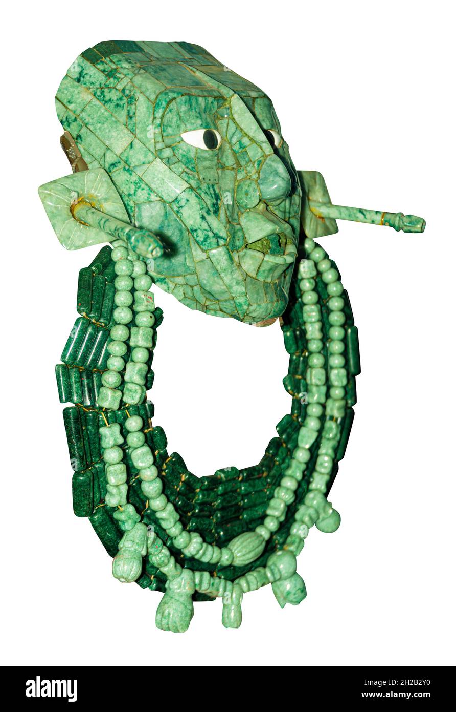 Native maya zeremonielle Maske aus Jade Stockfoto