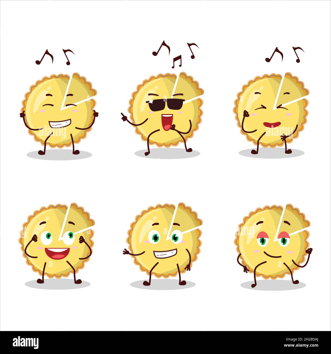 Ein Bild von Zitrone Tart Tänzerin Zeichentrickfigur genießen die Musik. Vektorgrafik Stock Vektor