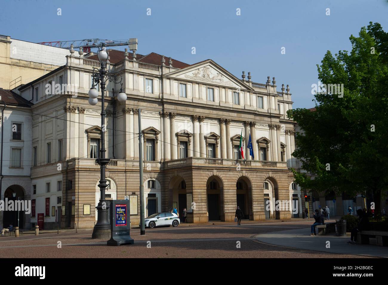 Europa, Italien, Lombardei, Mailand, Theater La Scala, Piazza Scala. Stockfoto