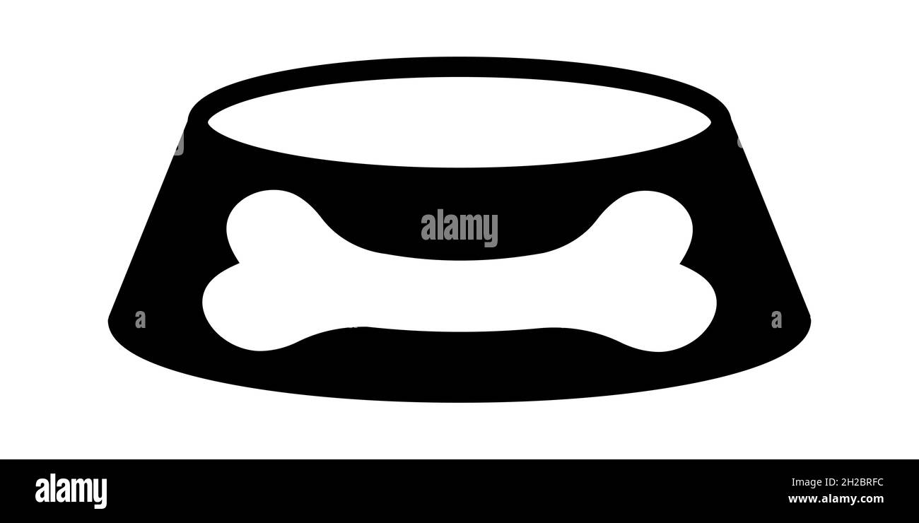 Symbol für Katzenhund-Futternapf, Abbildung für Tiernahrung Stock Vektor