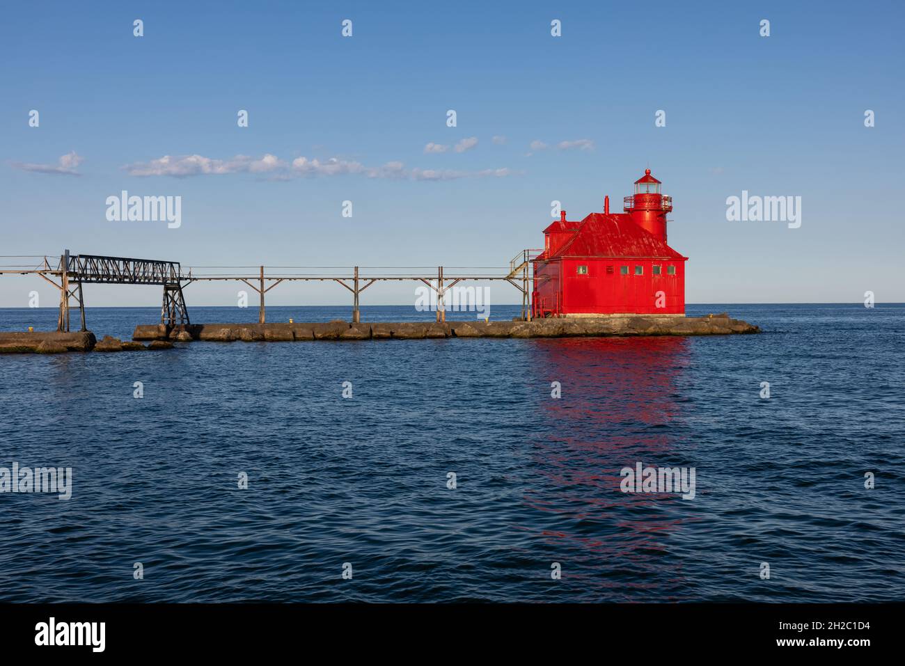 Sturgeon Bay Breakwater Lighthouse Am Lake Michigan Stockfoto