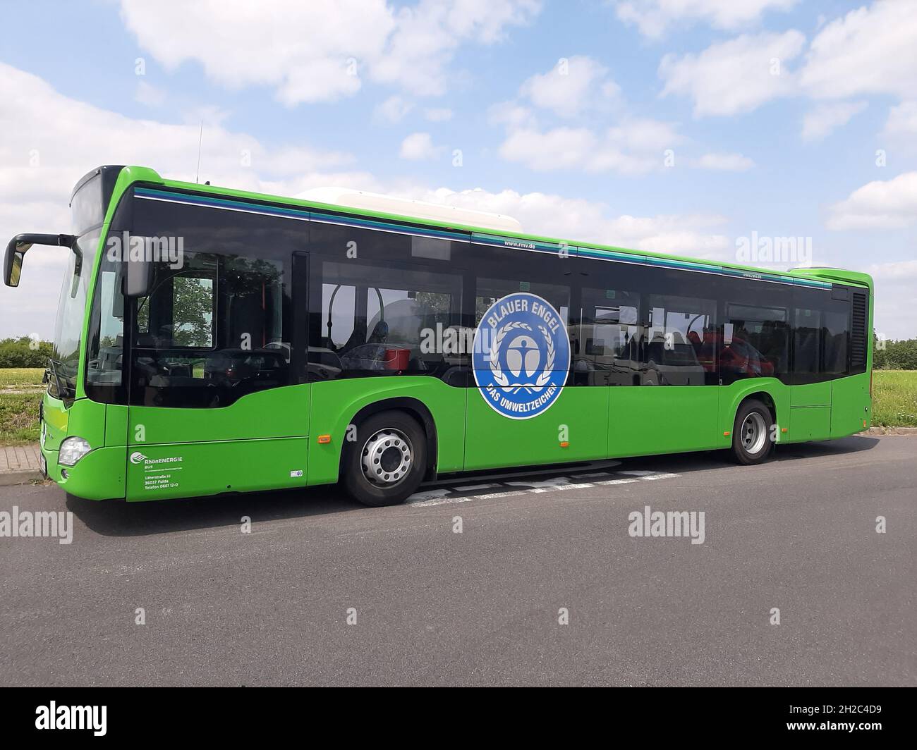 E-Bus mit dem Umweltzeichen „Blauer Engel“, Deutschland Stockfoto