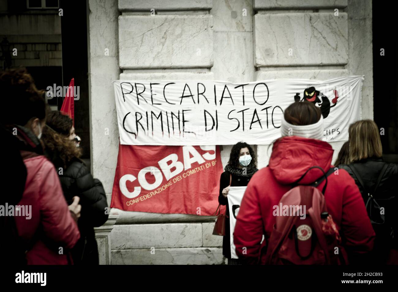 Streikdemonstration der Schularbeiter in Pisa, März 2021 Stockfoto