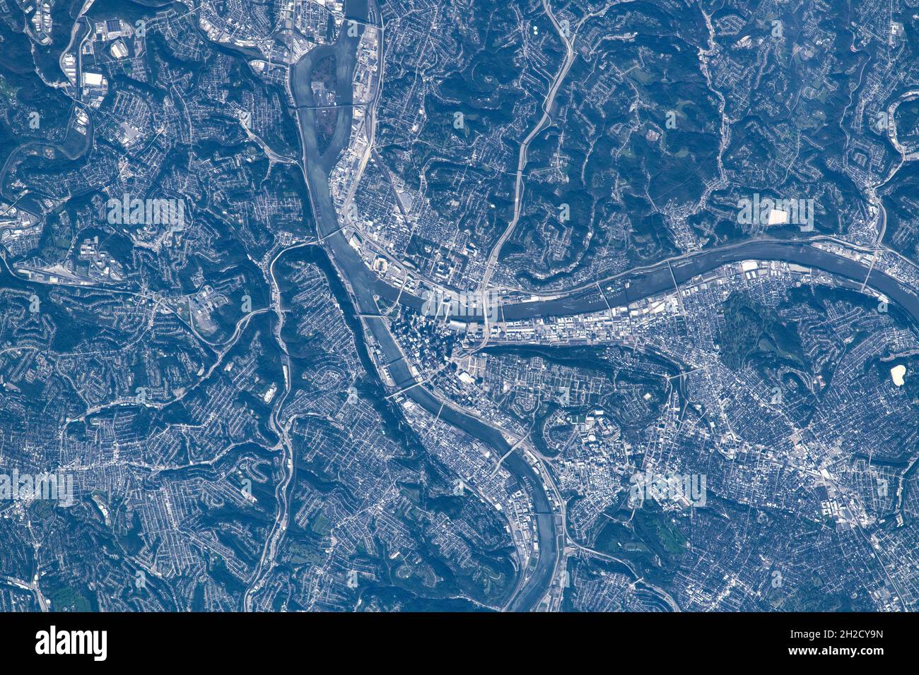 Dayton Ohio Space View. Elemente dieses Bildes, die von der NASA eingerichtet wurden Stockfoto