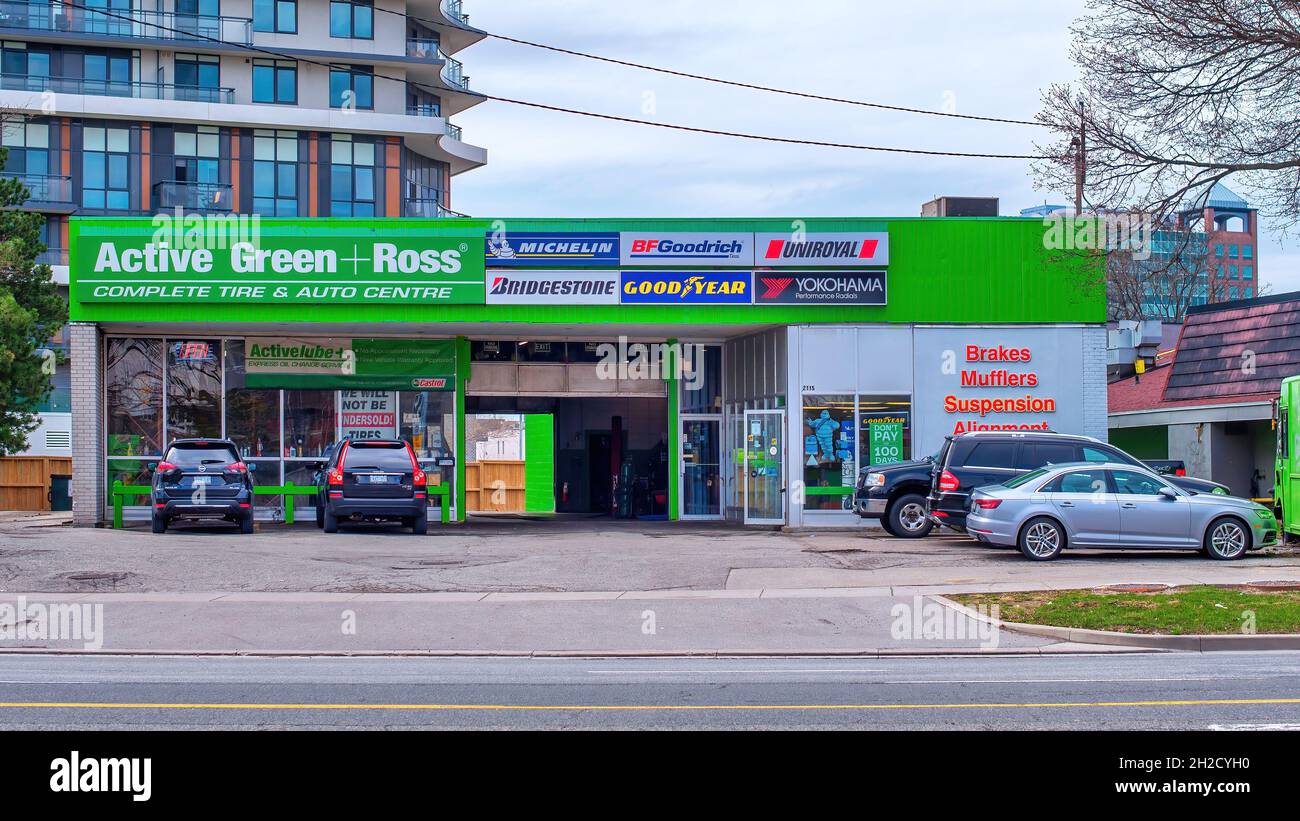 Fassade eines aktiven Green + Ross in der Stadt Toronto, Kanada Stockfoto