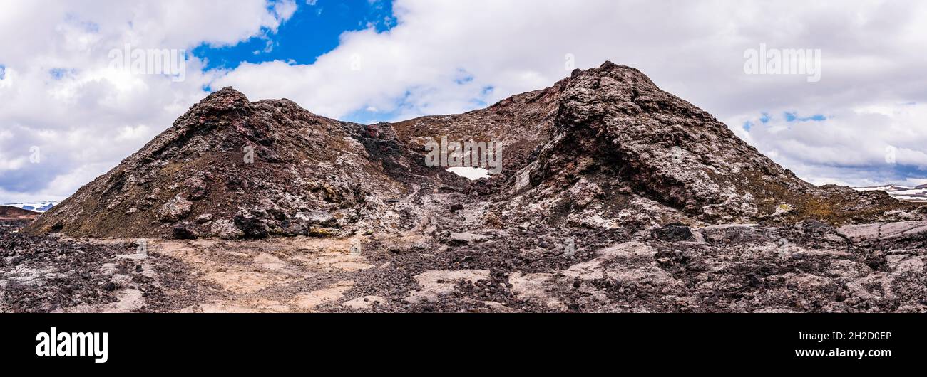 Vulkankrater bei Leirhnjukur, Krafla, Island Stockfoto