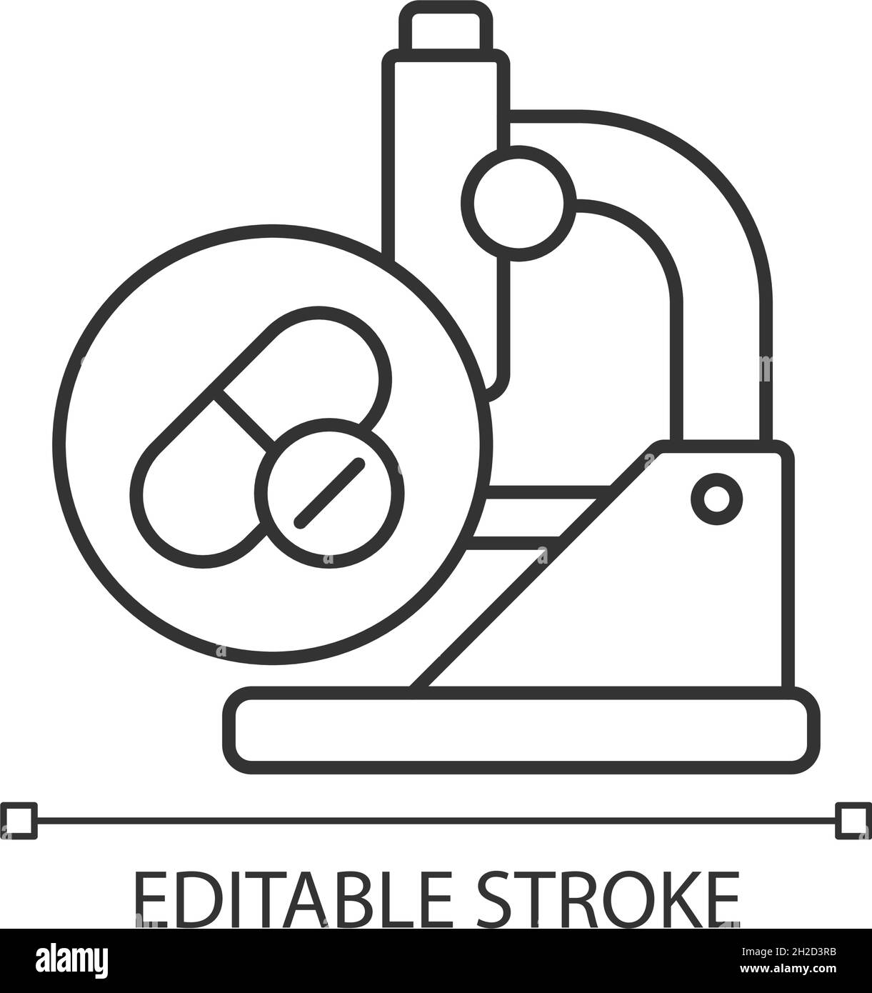 Symbol für das lineare Testen von Medikamenten Stock Vektor