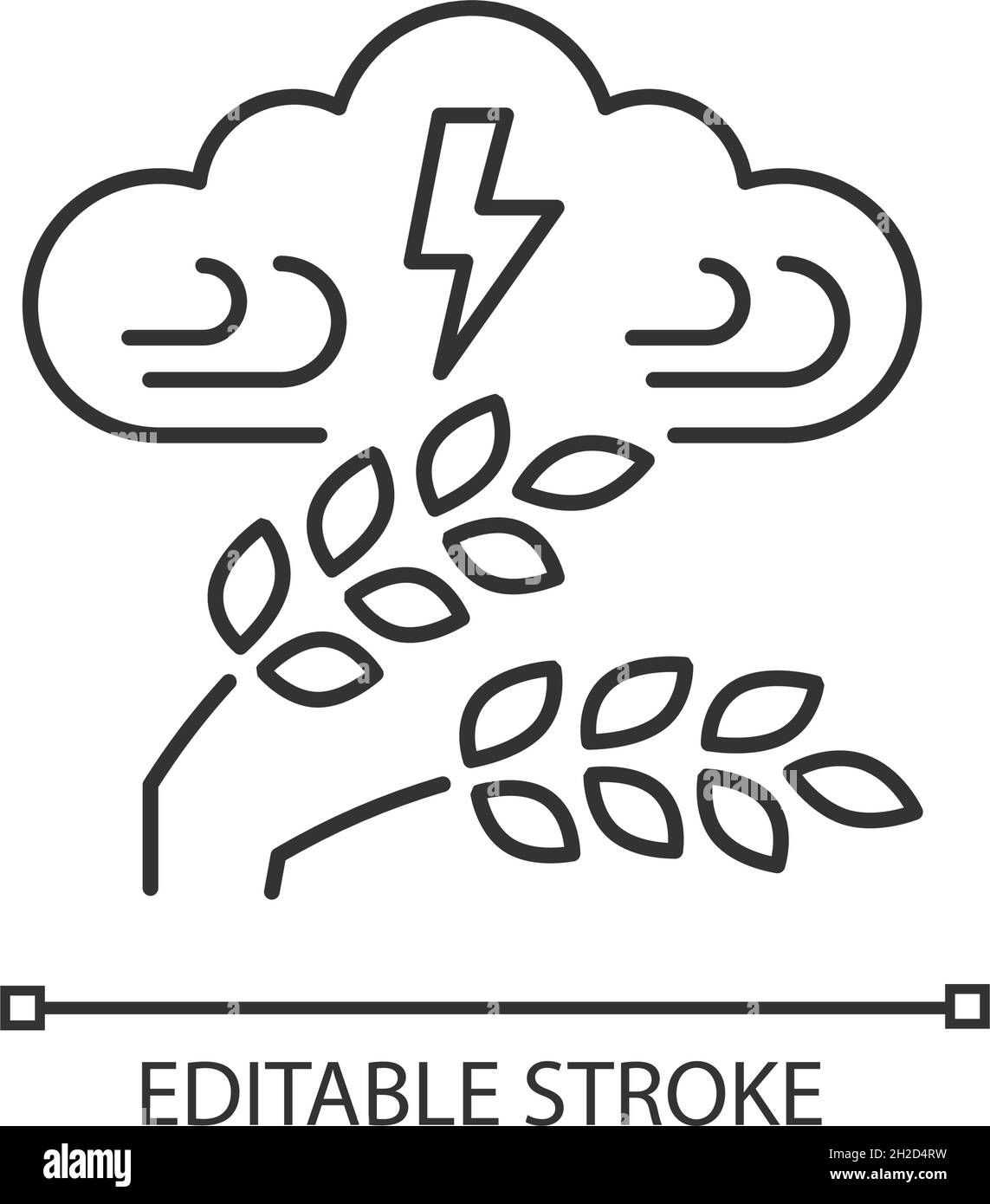 Lineares Symbol für widriges Wetter Stock Vektor