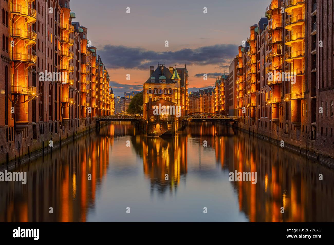 Die Speicherstad, wörtlich: "City of Warehouses", also Lagerviertel in Hamburg, ist Deutschland das größte Lagerviertel der Welt, wo Stockfoto
