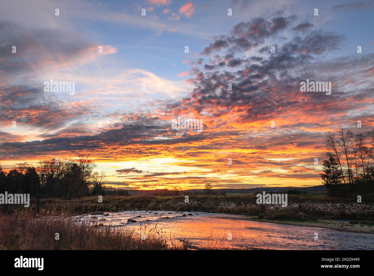 Herbststimmung - fotografiert auf den Wertacher Wiesen zwischen Bobingen und Augsburg Stockfoto