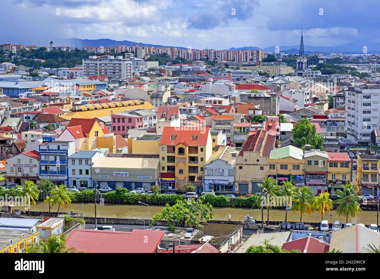 Blick über Fort-de-France, die Hauptstadt der französischen Insel Martinique in der Karibik Stockfoto