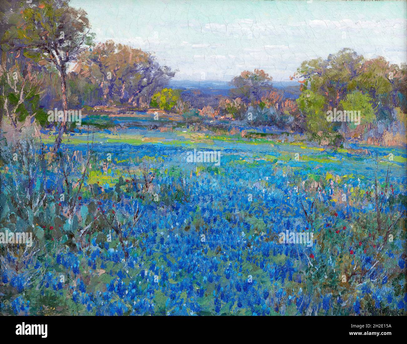 A Field of Blue Motorhauben, late Afternoon Sunlight von Julian Onderdonk (1882-1922), 1919/20 Stockfoto