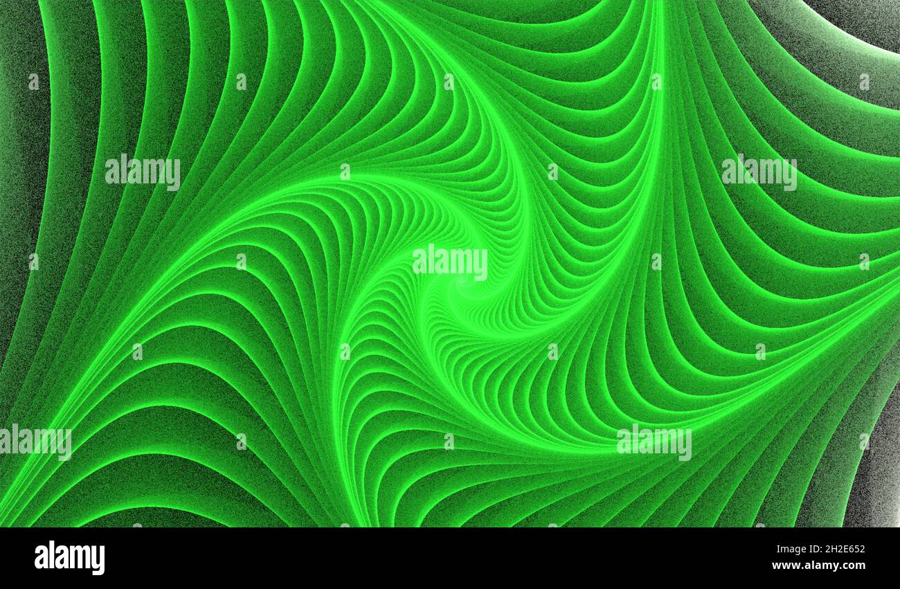 Grünes symmetrisches Muster, geometrisches Muster, Spirale Stockfoto