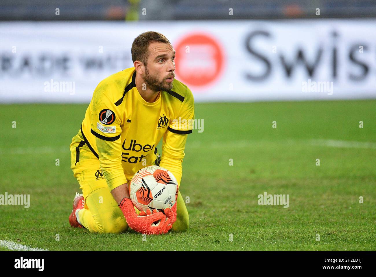 Pau Lopez (Marsiglia) während des Fußballspiels der UEFA Europa League zwischen der SS Lazio und Marsiglia im Olympiastadion in Rom am 21. Oktober 2021. Stockfoto