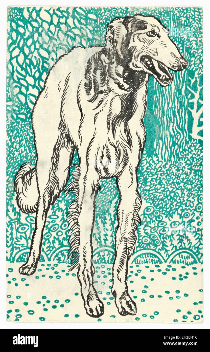 Moriz Jung Artwork - Greyhound - Wiener Werkstätte Stockfoto