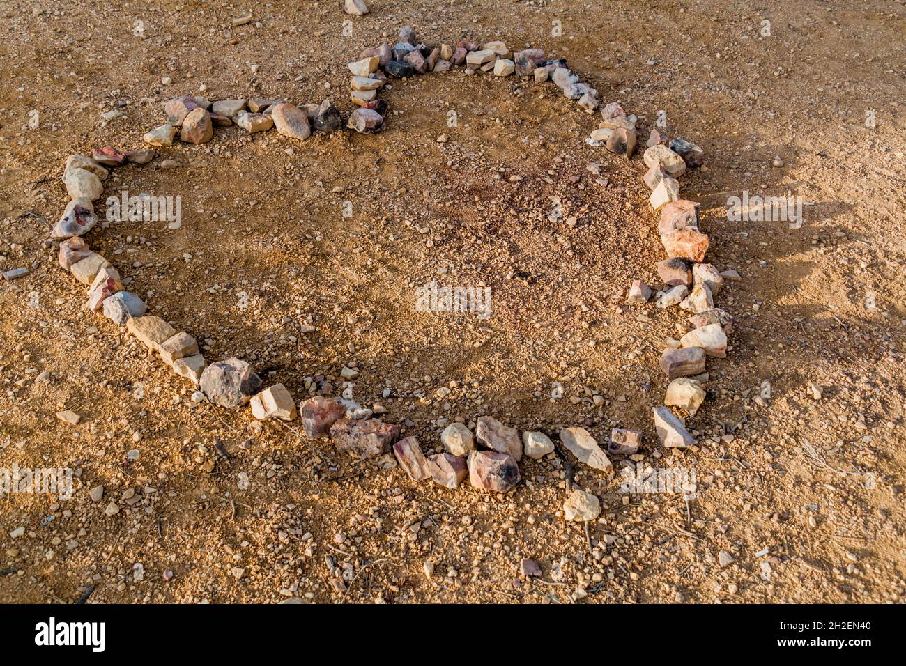 Großes Herz aus Steinen Stockfoto