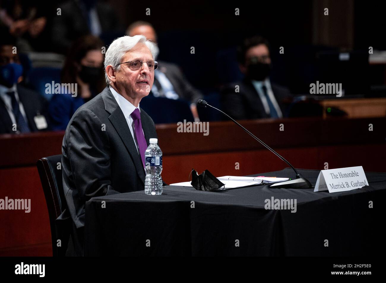 Washington, Usa. Oktober 2021. Generalanwalt Merrick Garland spricht bei einer Anhörung des Justizausschusses des Repräsentantenhauses. Kredit: SOPA Images Limited/Alamy Live Nachrichten Stockfoto