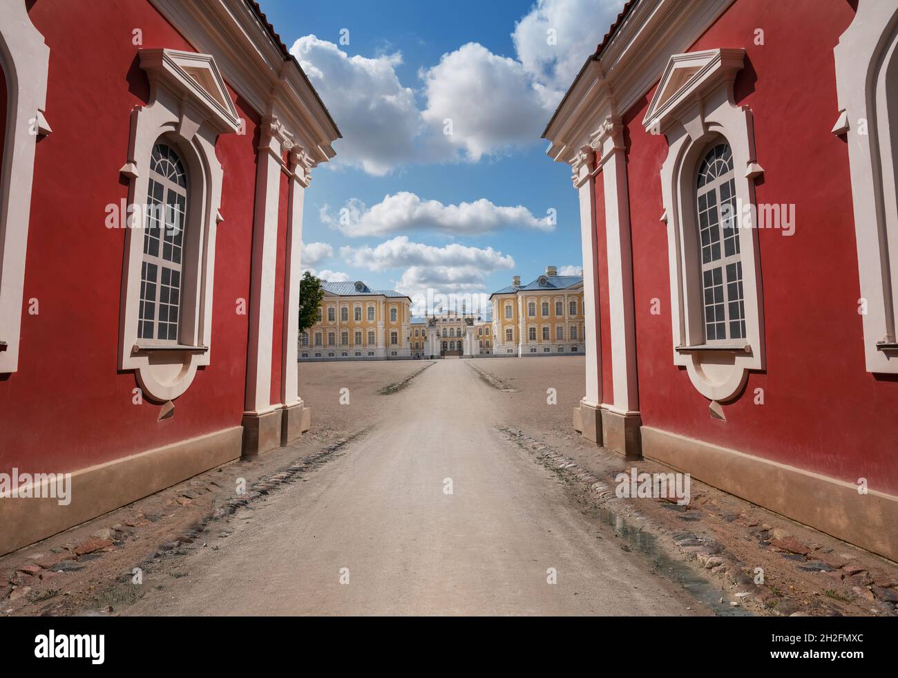 Fassade Des Rundale Palace - Pilsrundale, Lettland Stockfoto