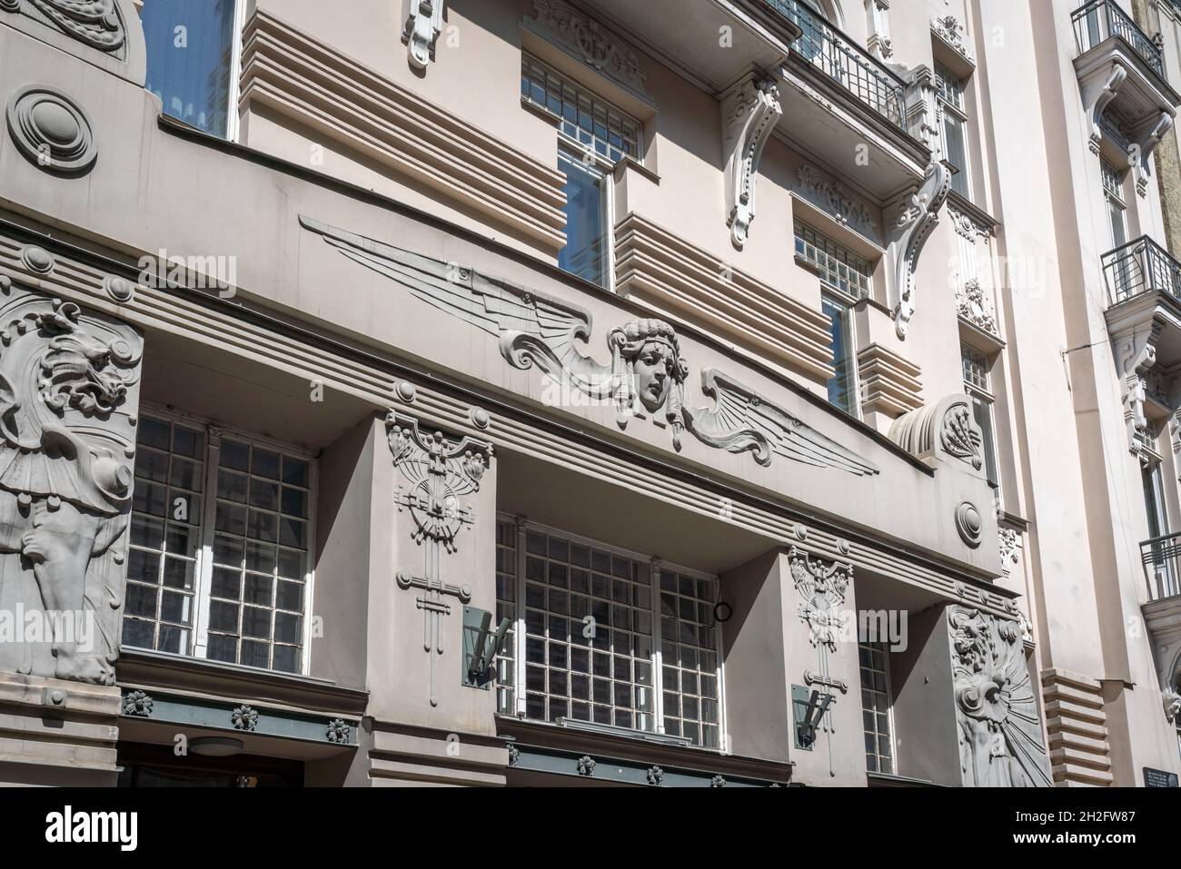 Jugendstilgebäude in Riga - Riga, Lettland Stockfoto