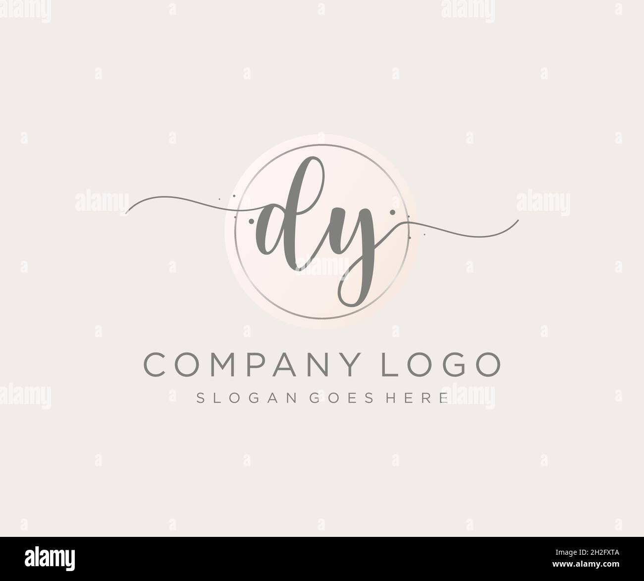 Feminines DY-Logo. Verwendbar für Natur, Salon, Spa, Kosmetik und Beauty Logos. Flaches Vektor-Logo-Design-Template-Element. Stock Vektor