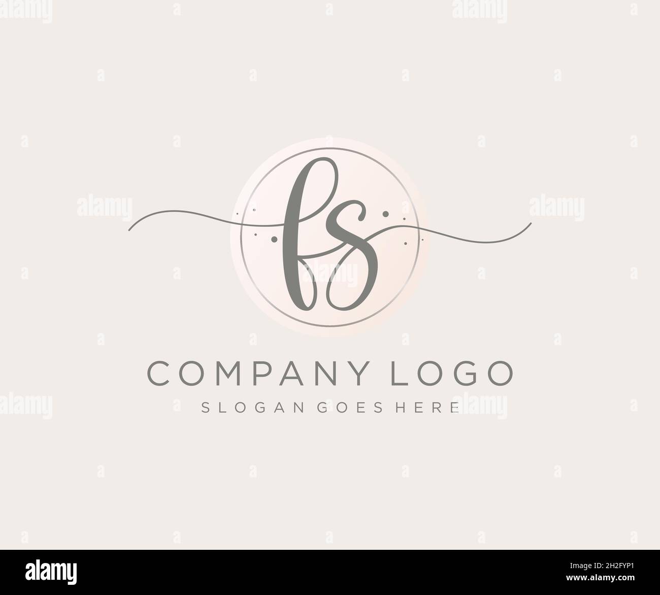 Feminines FS-Logo. Verwendbar für Natur, Salon, Spa, Kosmetik und Beauty Logos. Flaches Vektor-Logo-Design-Template-Element. Stock Vektor