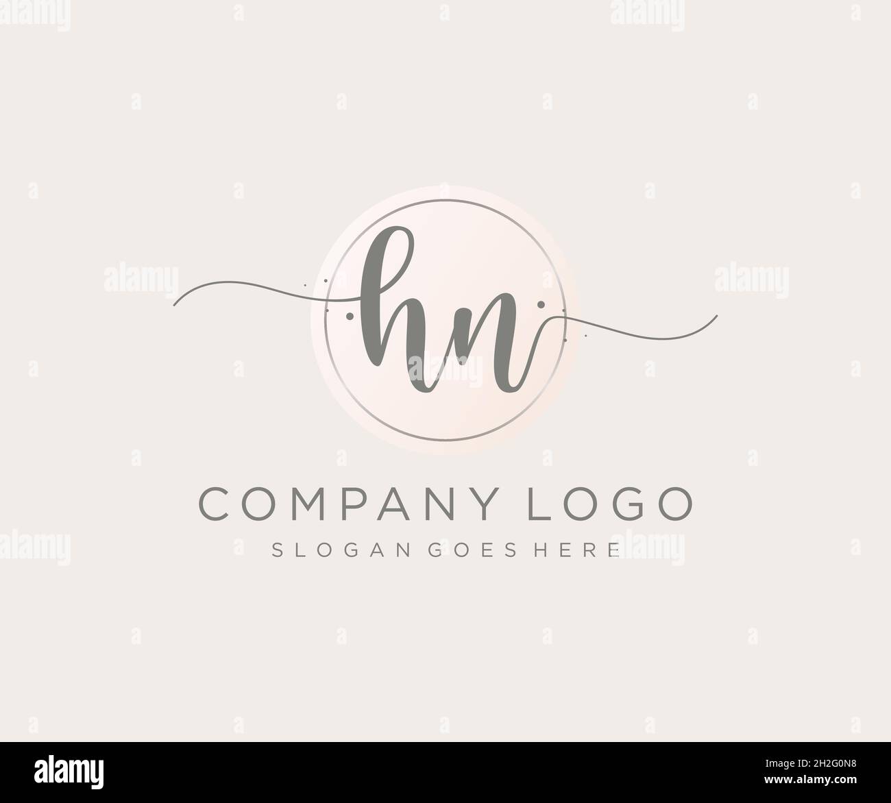 Feminines HN-Logo. Verwendbar für Natur, Salon, Spa, Kosmetik und Beauty Logos. Flaches Vektor-Logo-Design-Template-Element. Stock Vektor