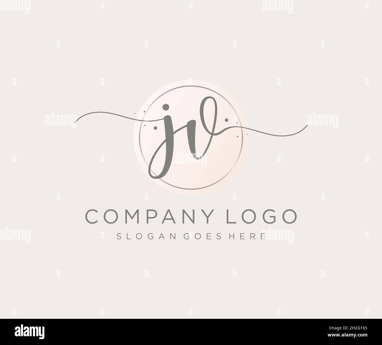JV feminines Logo. Verwendbar für Natur, Salon, Spa, Kosmetik und Beauty Logos. Flaches Vektor-Logo-Design-Template-Element. Stock Vektor