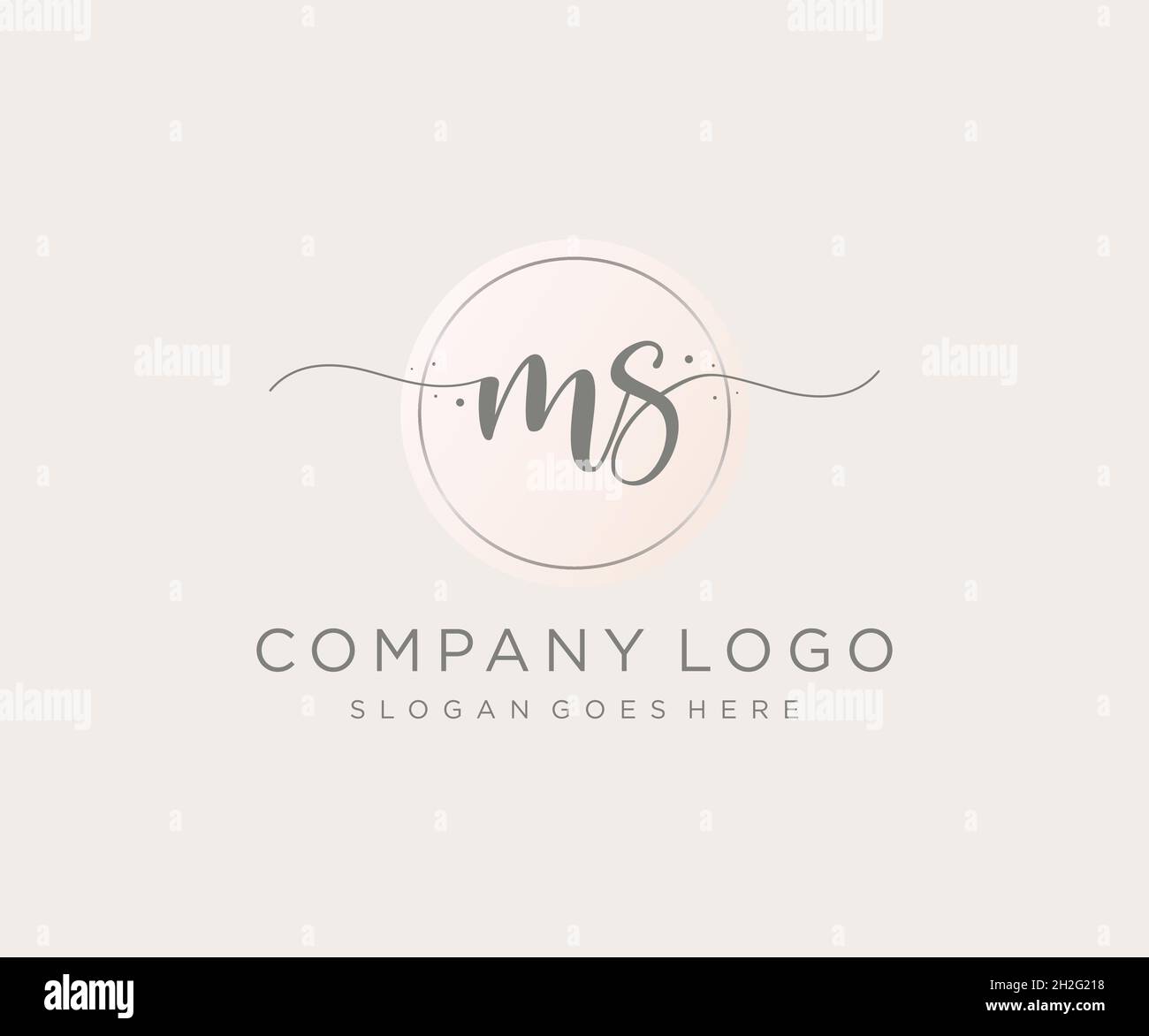 Feminines MS-Logo. Verwendbar für Natur, Salon, Spa, Kosmetik und Beauty Logos. Flaches Vektor-Logo-Design-Template-Element. Stock Vektor