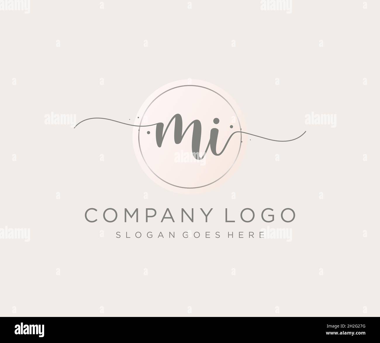 FEMININES Mi-Logo. Verwendbar für Natur, Salon, Spa, Kosmetik und Beauty Logos. Flaches Vektor-Logo-Design-Template-Element. Stock Vektor