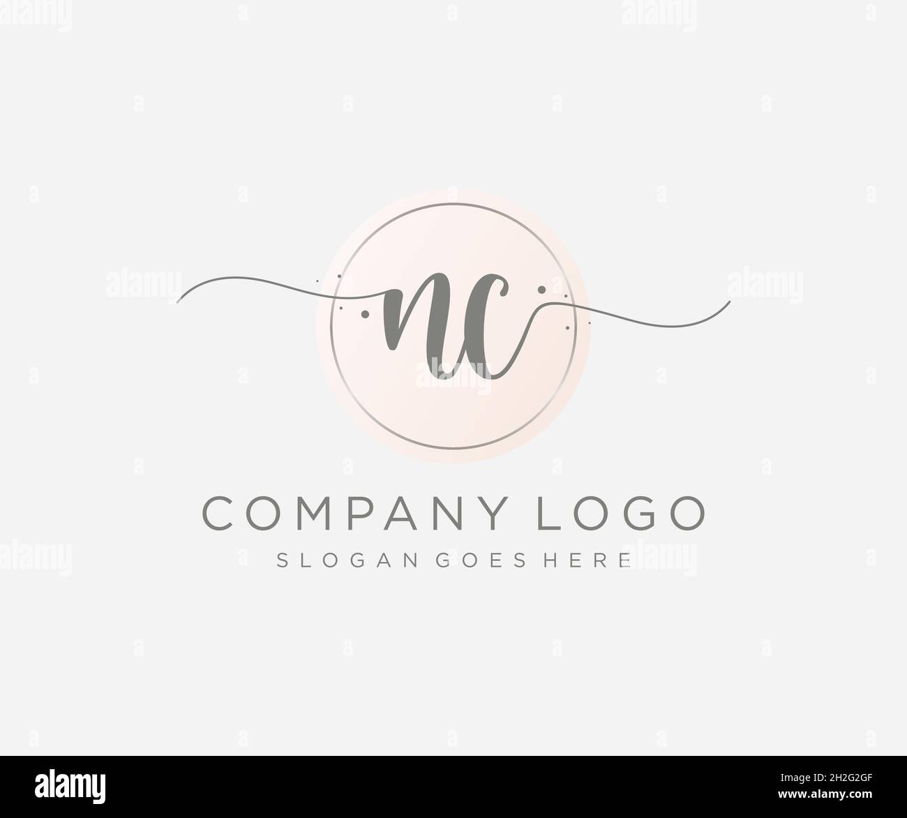 Feminines NC-Logo. Verwendbar für Natur, Salon, Spa, Kosmetik und Beauty Logos. Flaches Vektor-Logo-Design-Template-Element. Stock Vektor
